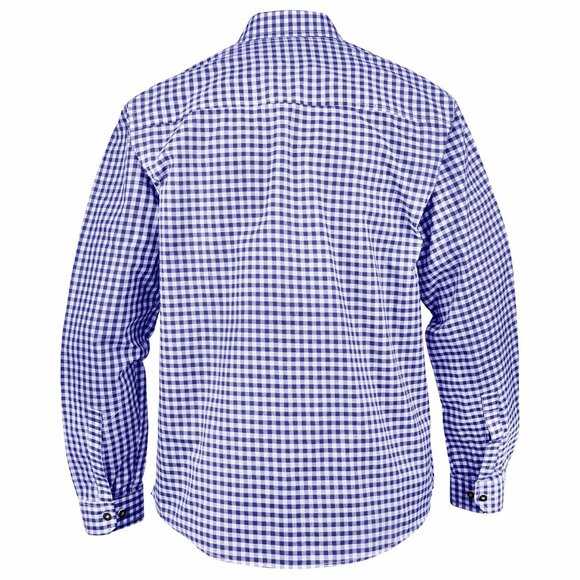 Classic Bavarian Check Shirt in Blue | Oktoberfest | German Heritage Fashion - Picture 4 of 6